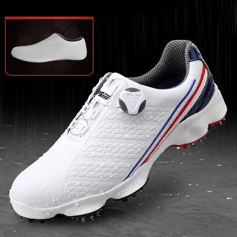 Новая обувь для гольфа Мужские дышащие кроссовки для гольфа водонепроницаемые спортивные шиповки нескользящая обувь для гольфа Сверхлегкие мужские тренировочные кроссовки
