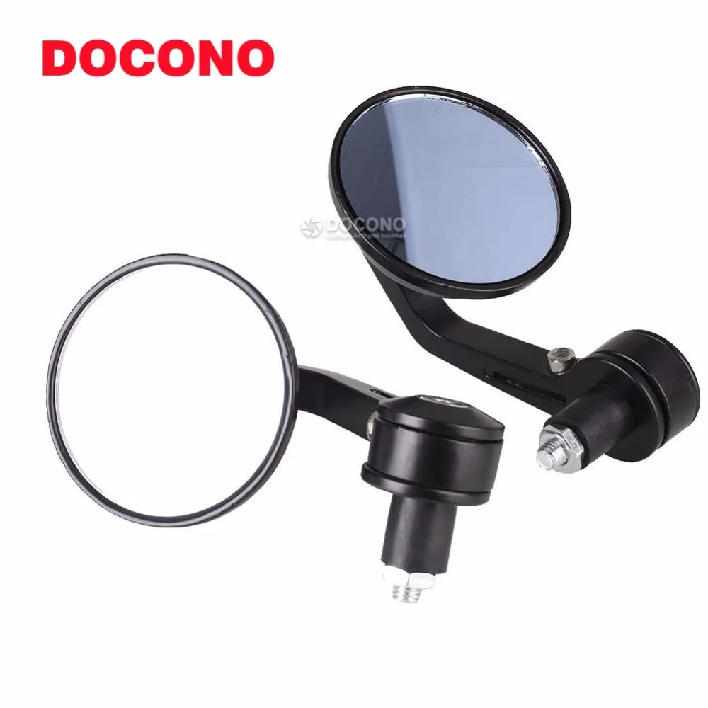 

DOCONO NEW 7/8" Round Motorcycle Rear View Mirrors Motorbike Handle Bar End Rear View Mirrors Black Cafe Racer Mirrior