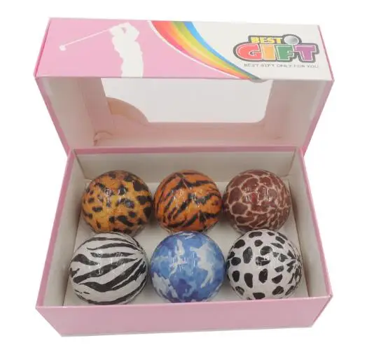 6 шт. мяч для гольфа с подарочной коробкой подарочные шарики для гольфа - Цвет: Stickers ball