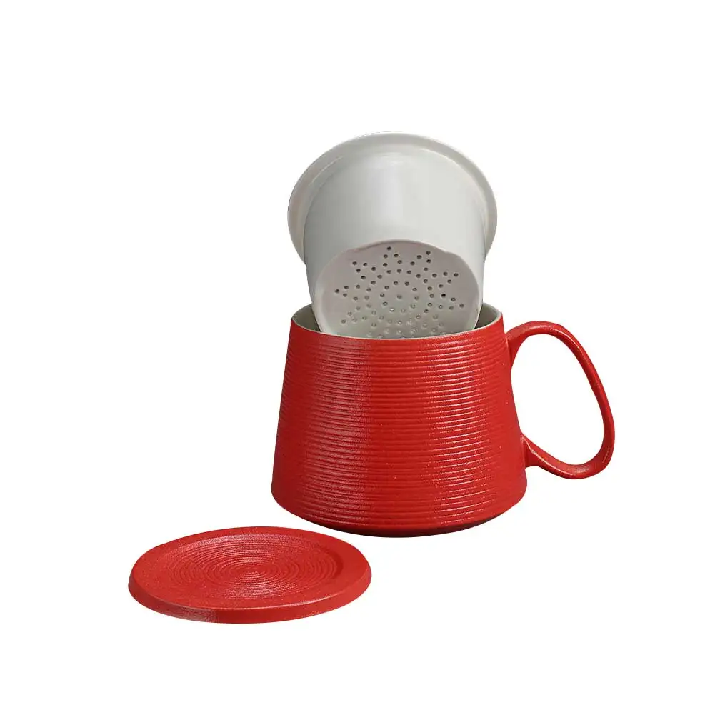 Креативные ручные кружки для заваривания чая с крышкой для заварки, керамическая чашка, кружка для кофе, молока, чая, посуда для напитков, новые подарки