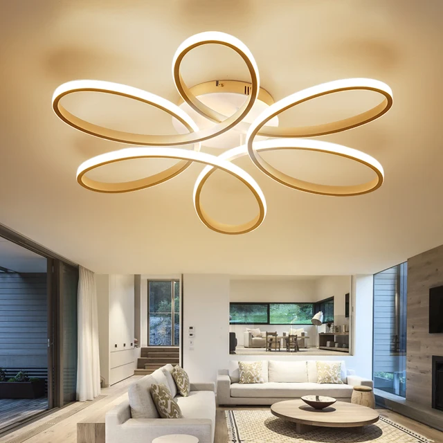 Modern Ceiling Light Simple Fl Shape Led Semi Flush Mount Modern Ceiling Light Simple Fl Shape Led Semi Flush Mount With Max 75w Painted Finish Kids Room 110 240v
