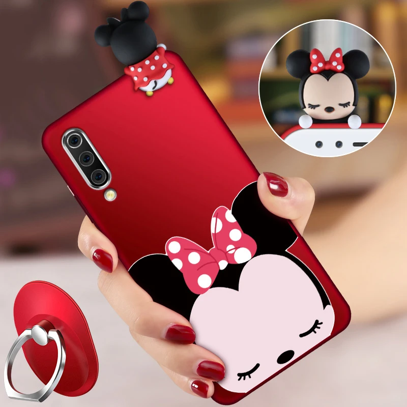 For Xiaomi Mi 9 case Hengneker Cartoon 3D cute Minnie mouse soft silicone Fitted Case for xiaomi mi full protection Back Cover |