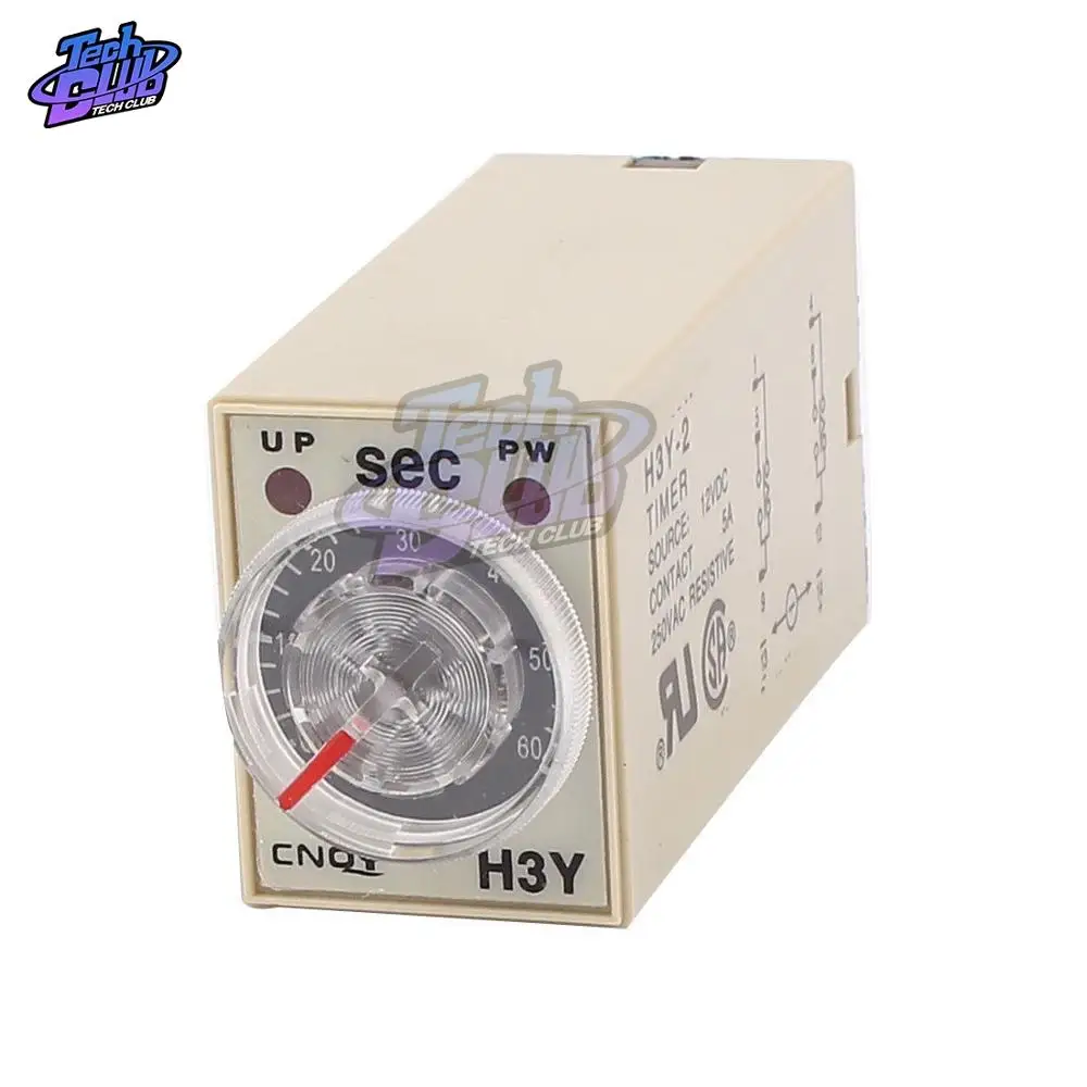 

H3Y-2 AC 110V 30s Delay Timer Delay Relay 0-30 Seconds Solid-State Relay Timing Control Module without Base