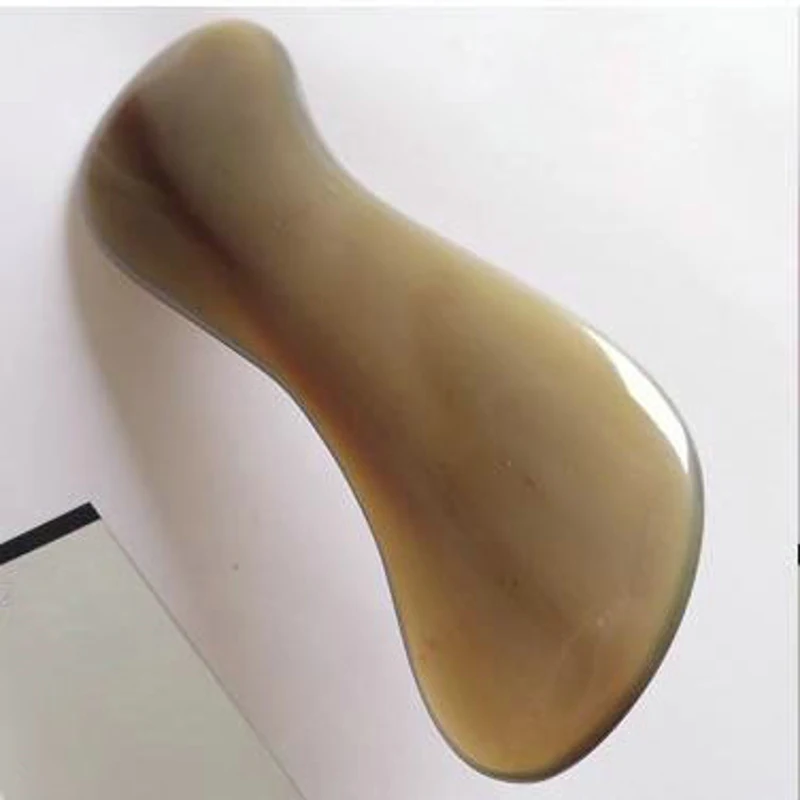 

Natural Authentic Old Angle White Buffalo Horn Guasha Board Gua Sha Good Shave Scraping Massage Thickening Facial Easy To Use