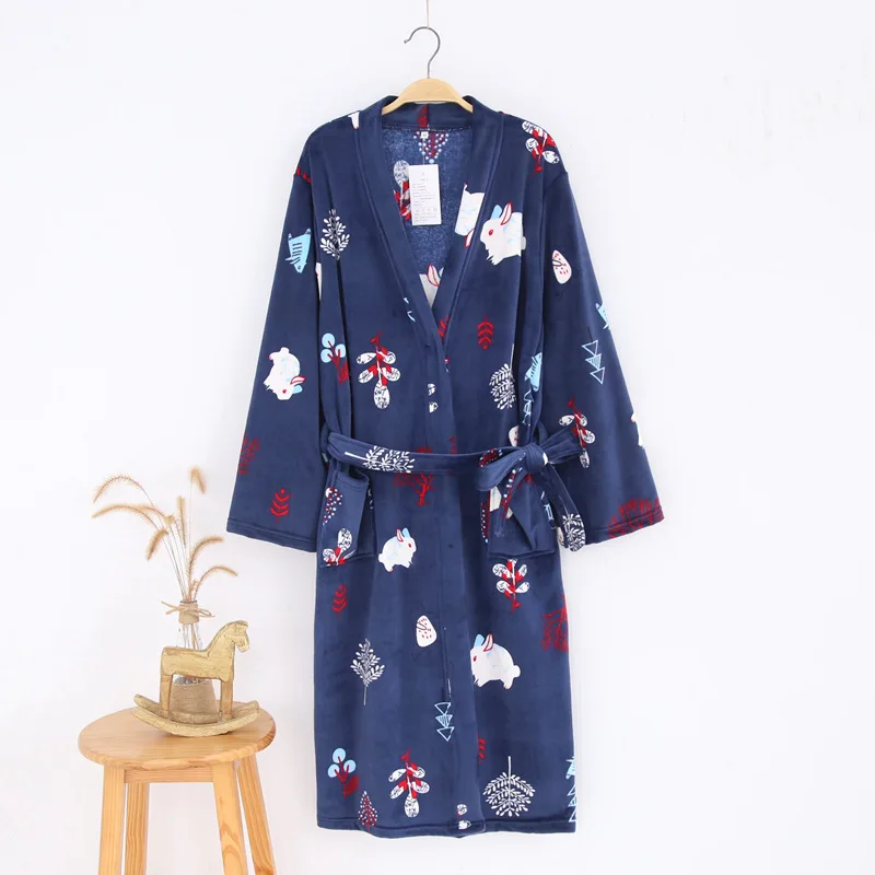 women men flannel bathrobes (2)