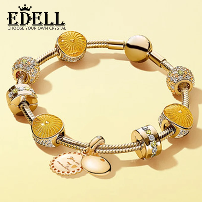 

EDELL 100% 925 Sterling Silver Brand New 1:1 Authentic Dazzling Warm Sunny Bracelet