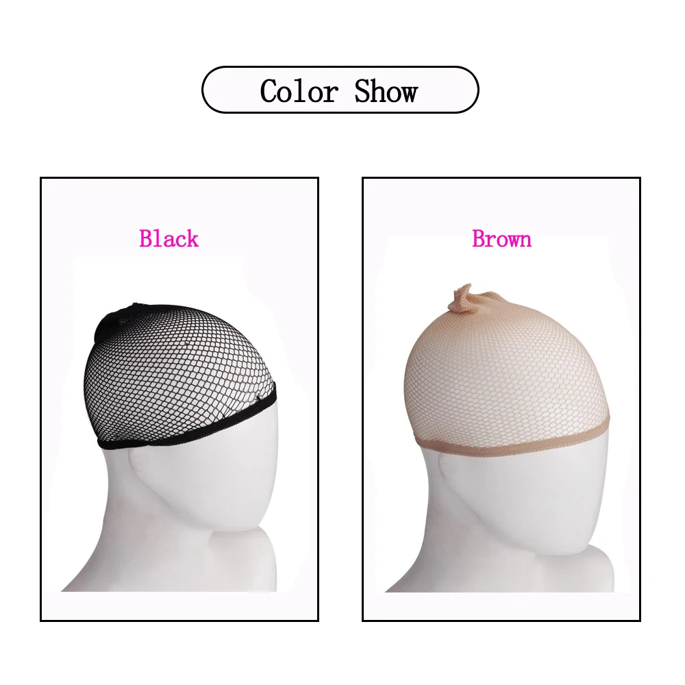 2018 New Hairnets Black Brown Mesh Net Wig Cap Two Open End Wig Caps for Long and Short Hair Weaving Wig Caps