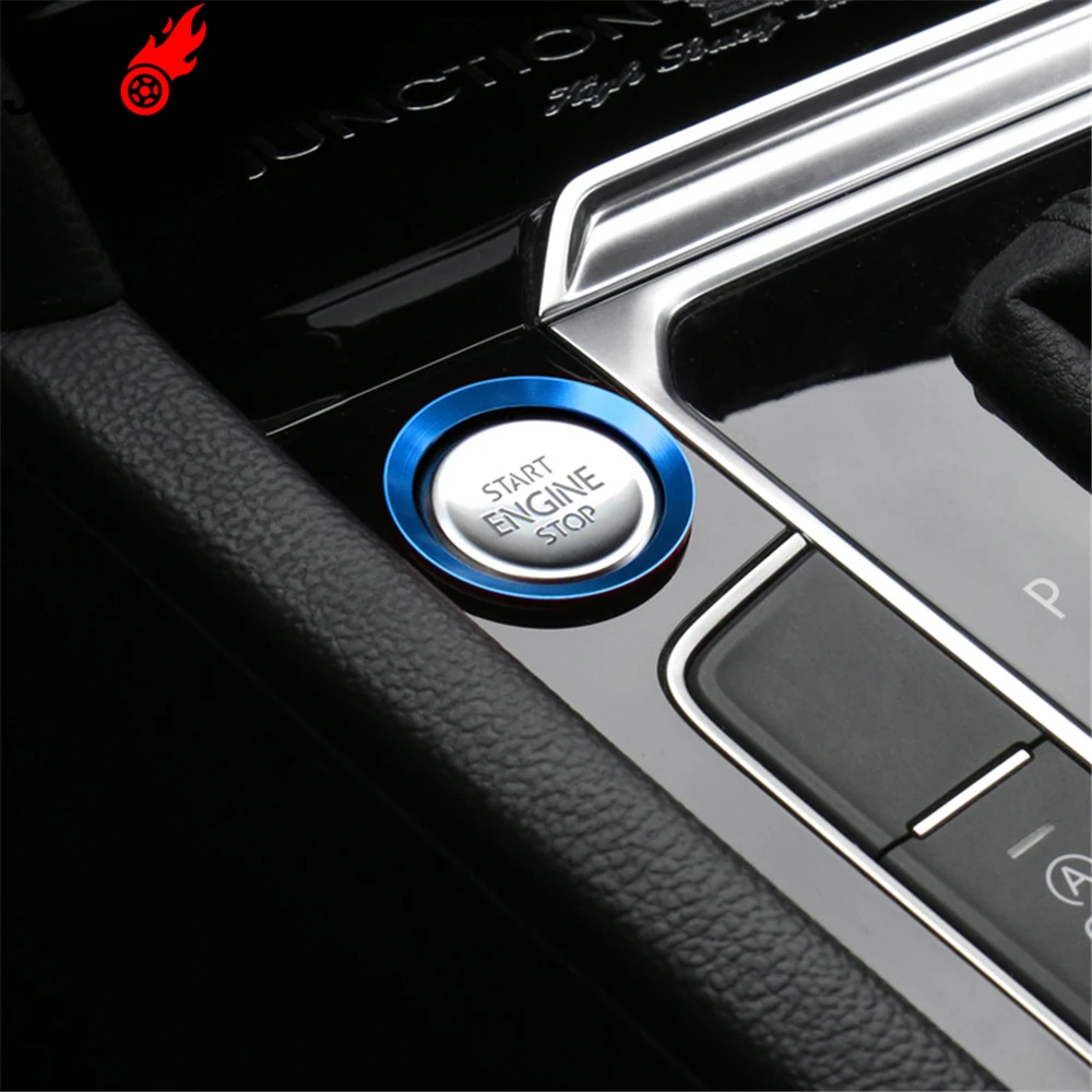 For VW Golf 7 MK7 GTI R Jetta CC Arteon Passat B8 Touareg Altas Tiguan T-roc Touran Car Start Engine Stop Button Ring Cover Trim