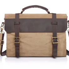 Nesitu Винтаж Серый Хаки Голубой коричневый армейский зеленый Crazy Horse кожа холст для женщин мужчин портфель сумки портфель M1870