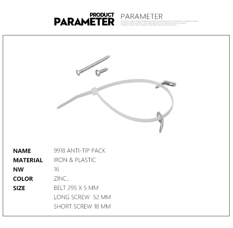 Нейлоновая нить с металлическим кронштейном и крепежными винтами легко использовать и заменить мебель анти наконечник ремень/набор ремней