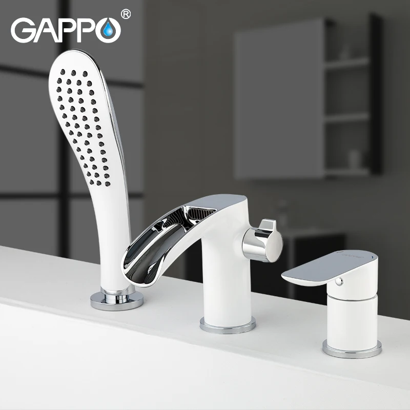 Gappo Split Type White Bathtub Faucet Water Tap Mixer Massage