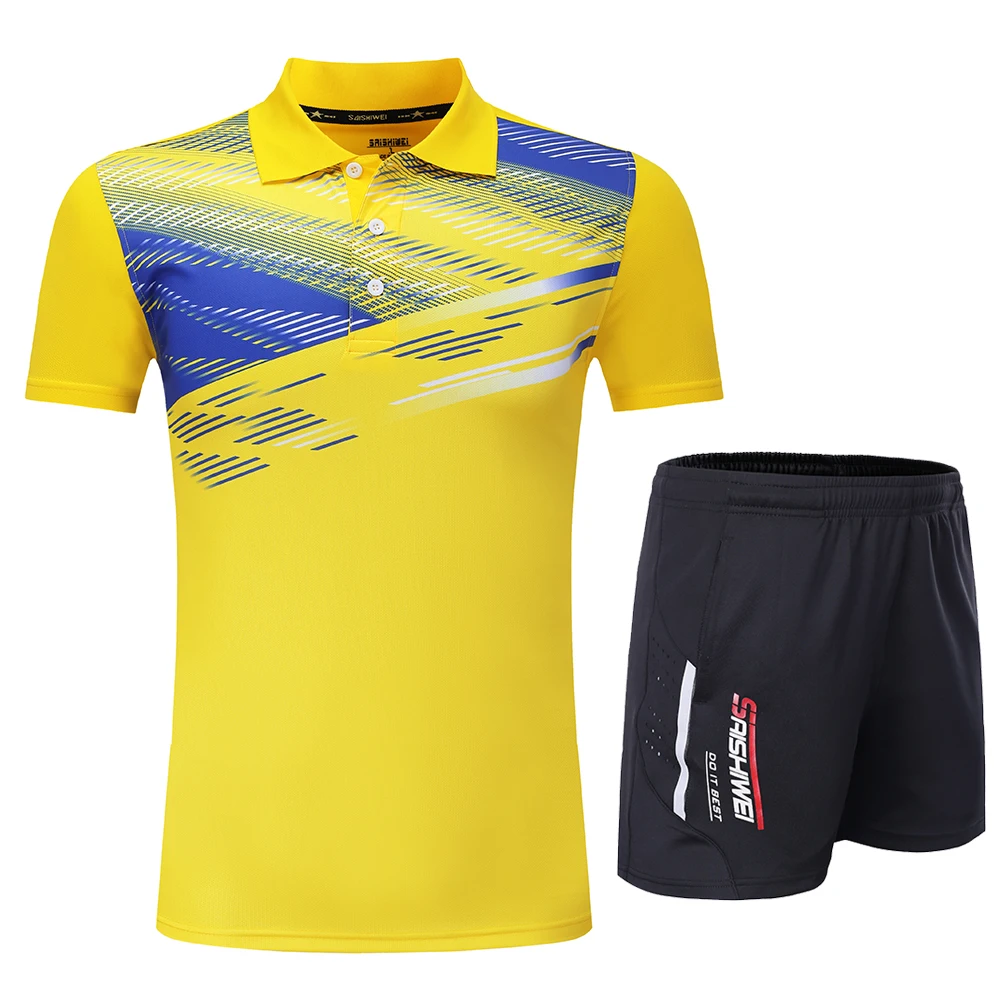 Печать Qucik сухая Спортивная одежда для бадминтона для женщин/мужчин, Теннисный костюм, комплекты одежды для бадминтона, одежда для настольного тенниса 3870