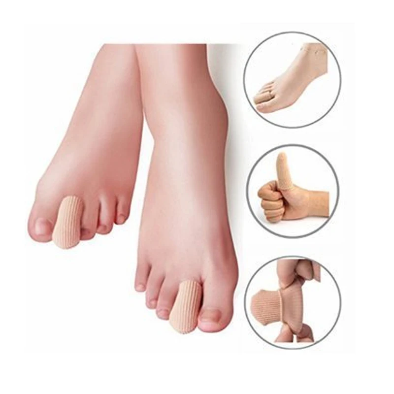 

1Pcs Foot Care Gel & Fabric Toe Tip Protectors - Soft Elastic Tube Sleeve With Gel Lining For Corn, Callous & Blisters