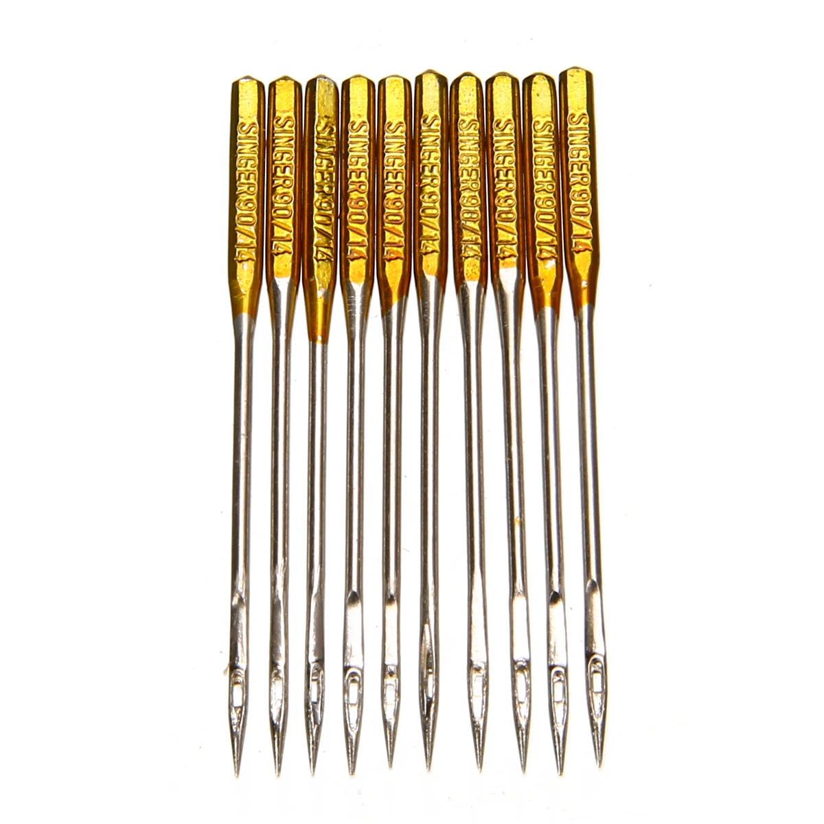 50pcs Sewing Machine Needles 90/14 No.14 Golden Steel Needle for Singer Durable Household