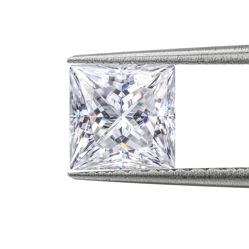 

for gold engagement ring setting 9x9mm 4 carats EF color princess cut VVS best quality loose moissanites stone diamond