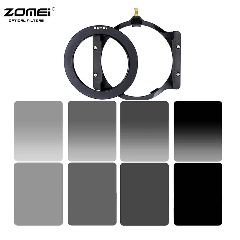 Zomei Square 100mm *150mm Neutral Density Filter Full Color Grey ND2 ND4 ND8 ND16 Gradient Grey ND2 4 8 16 set for Cokin Z pro,