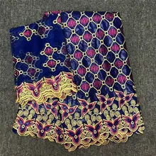 Базен riche getzner ткани с 2 метров кружева Королевский синий цвет африканский Базен кружево высокого качества вышитые бязь брокад ткань