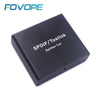 

SPDIF Toslink Digital Optical Audio Switcher Splitter Extender 1x3 Optical Splitter Adapter 1 in to 3 Out with Power Adapter