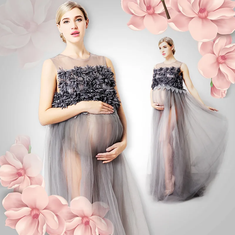 2018 Maternity Photography Props Maxi Dress Photo Shoot Maternity 