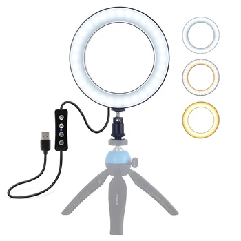 

10" Dimmable LED Ring Light Lamp 3 Lighting Modes Brightness Adjustable for Live Streaming Selfie Photography Video Shooting