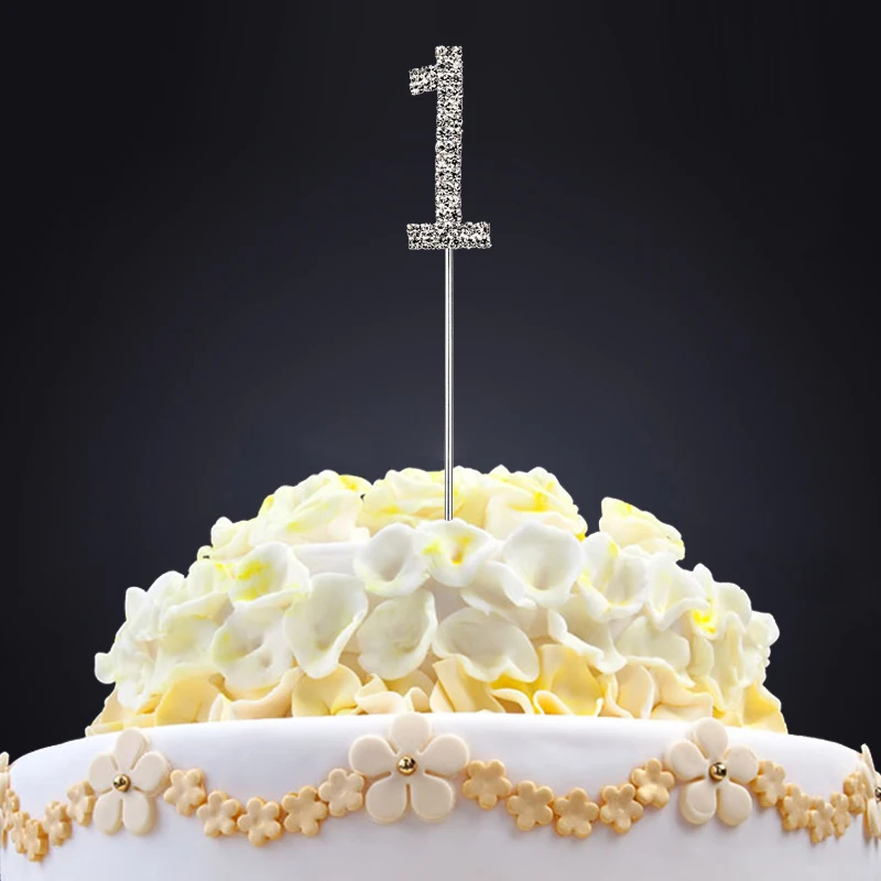 

Diamante Rhinestone Numerical Cake Topper on Long Pick- Numbers available 0 - 9
