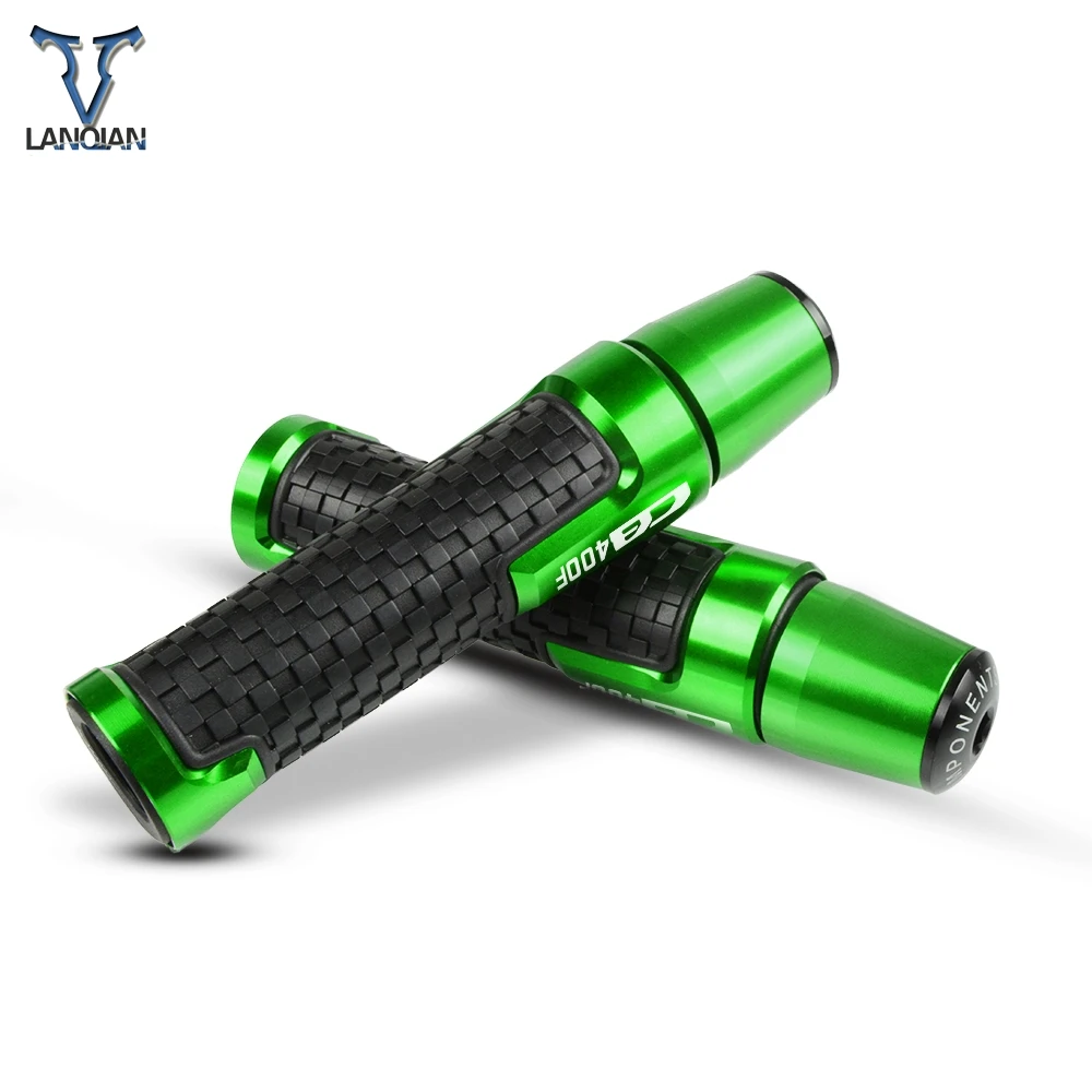 7/8'' Motorcycle Anti-Skid Handle Grips With Handle Grip End CNC 22mm For HONDA CB400F CB 400F 1989 1990 1991