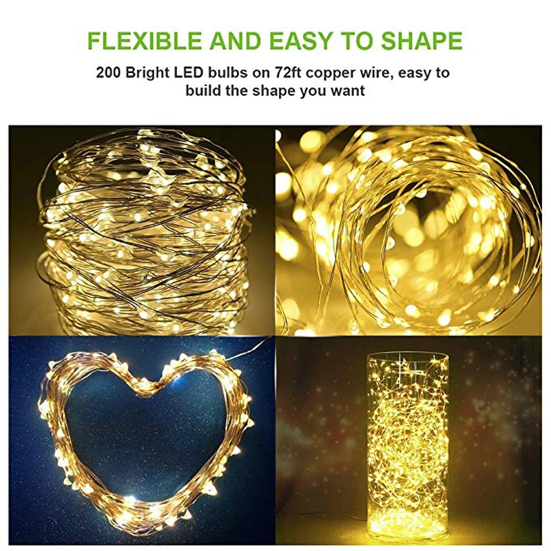 Copper Wire Outdoor Solar Powered LED String Lights 5M 10M 20M Waterproof Garland For Garden Wedding Christmas Landscape Decor (9)