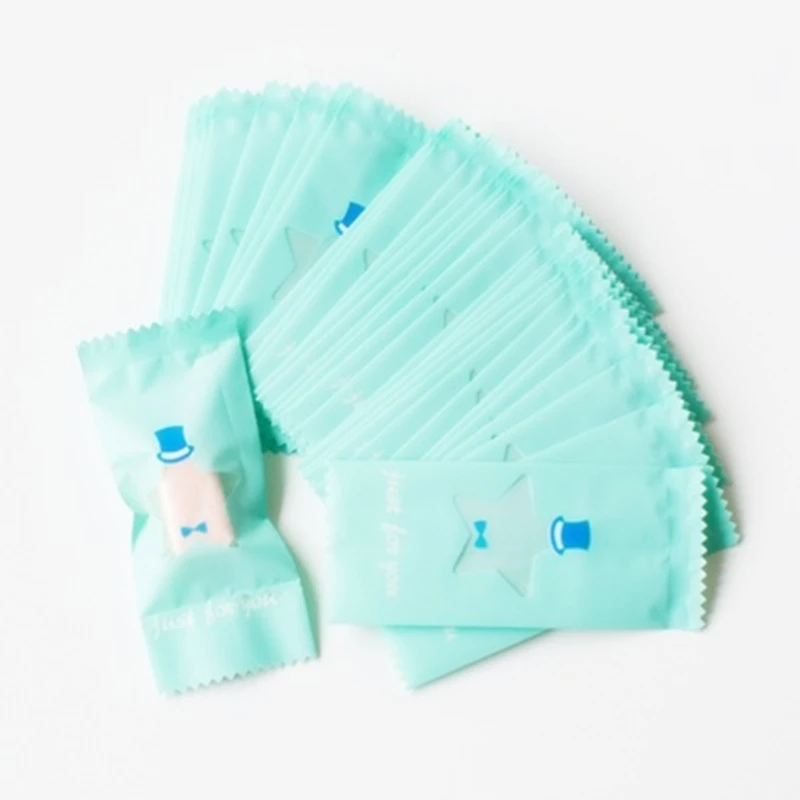 9x4 см 200 шт./лот Baby Blue DIY упаковка для конфет ручной работы Nougat молоко конфеты Taffy