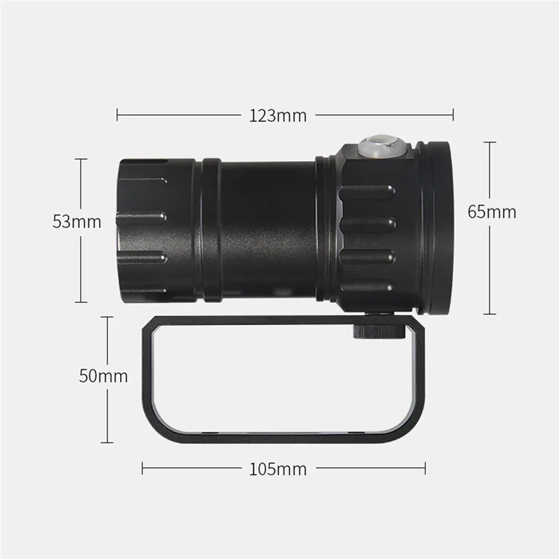 Top 80m LED Diving Flashlight Photography Light Underwater IPX8 Waterproof Torch Lamp Super Bright Flashlight Bicycle Light 40OT18 4