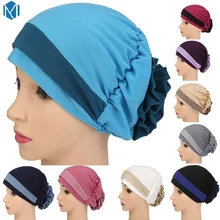 Эластичная Женская Шапка-бини, эластичная повязка, головной платок с цветочным принтом