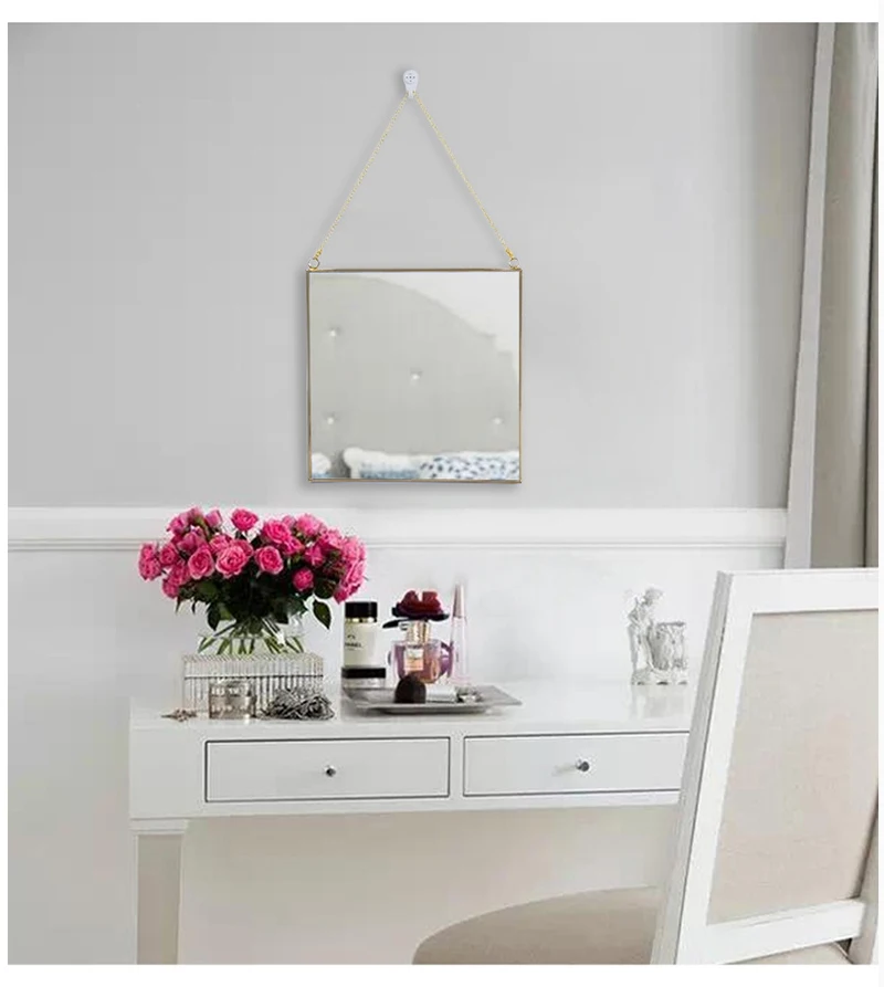 Nordic минималистский геометрическая форма свет роскошный латунный Квадратный Зеркало нерегулярные зеркало в ванной вход зеркало для макияжа подарки