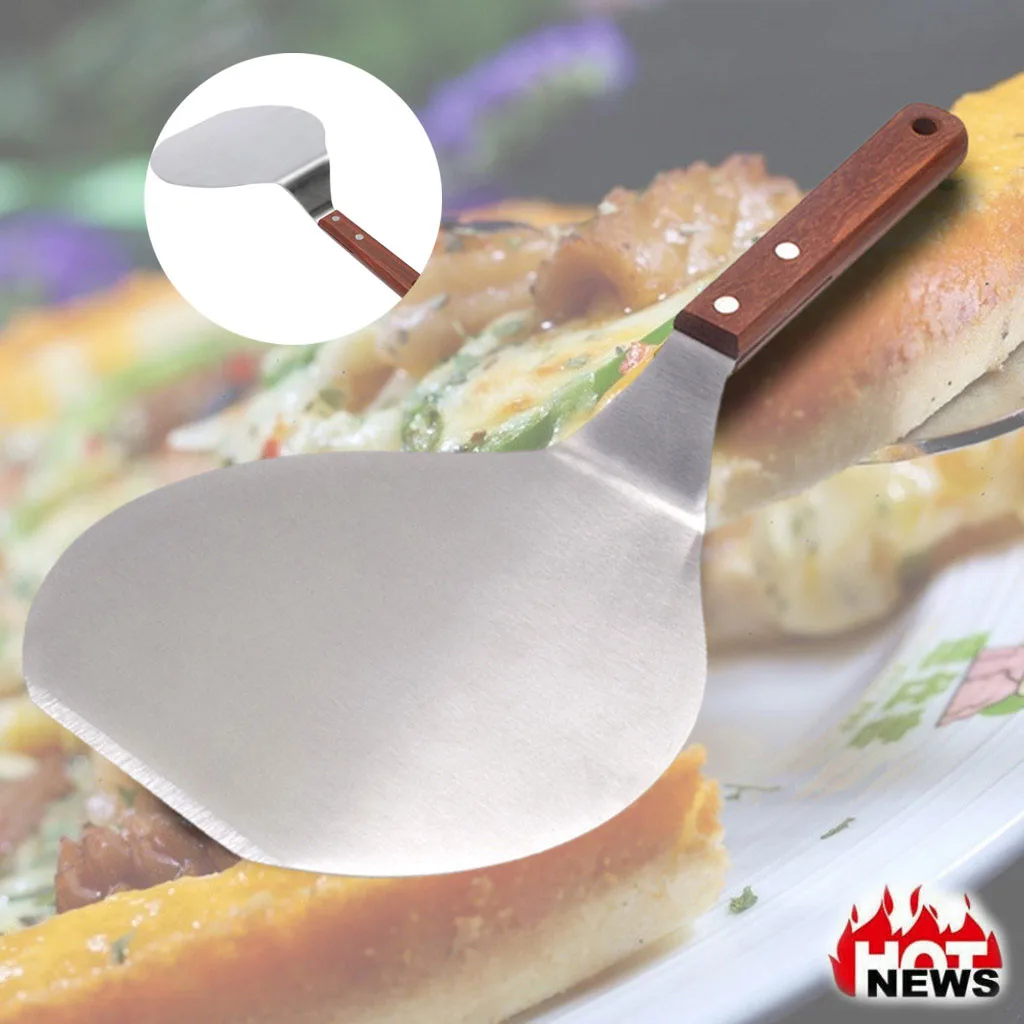 

Aluminum Pizza Spatula Peel Shovel Cake Lifter Plate Holder Baking Kitchen Accessories Anti-scalding Spatula Oak Handle Cake