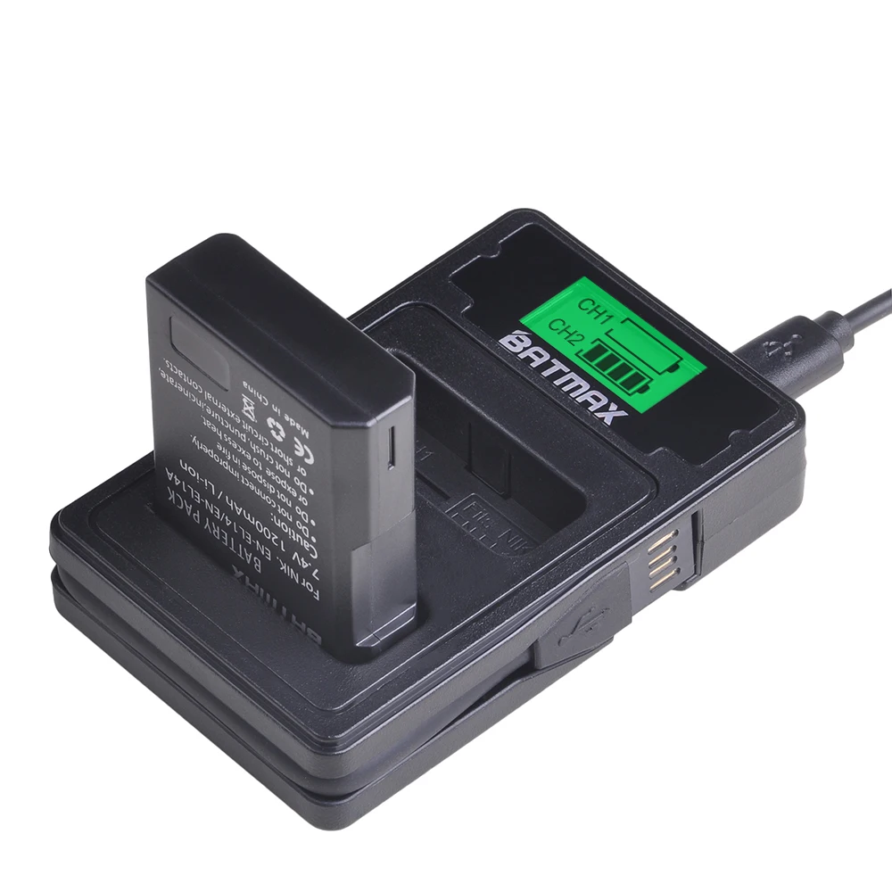 Зарядное устройство с USB кабелем и ЖК дисплеем для Nikon D3100 D3200 D3300 D3400 D3500 D5600 D5100 D5200