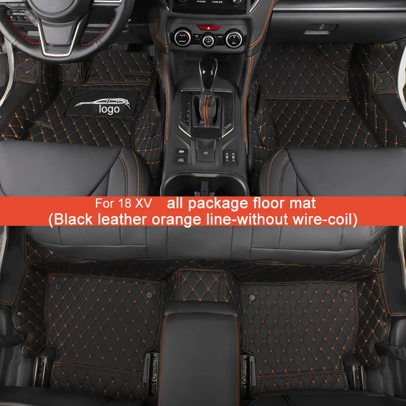 18XV Orange No Wire QHCP, микрофибра, кожа, автомобильные коврики, объемный коврик для ног, коврик, подходит для Subaru Forester Legacy Outabck XV 2013 - Название цвета: 18XV Orange No Wire