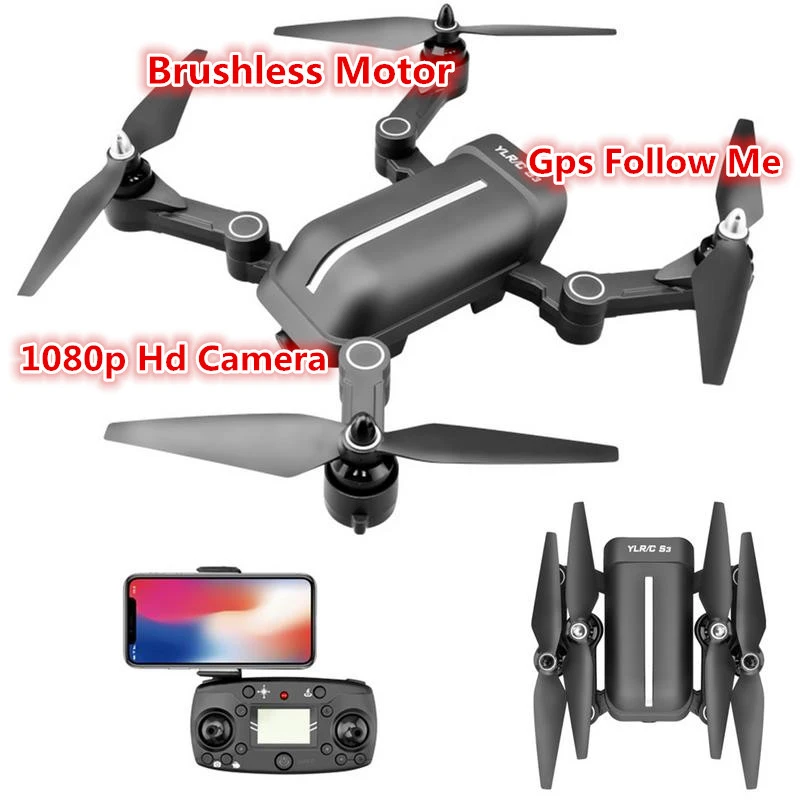 

Brushless Motor WIFI FPV Folding Remote Control Quadcopter GPS Surround Gps Follow Me Rc Drone with Wide Angle 1080P Camera Toys