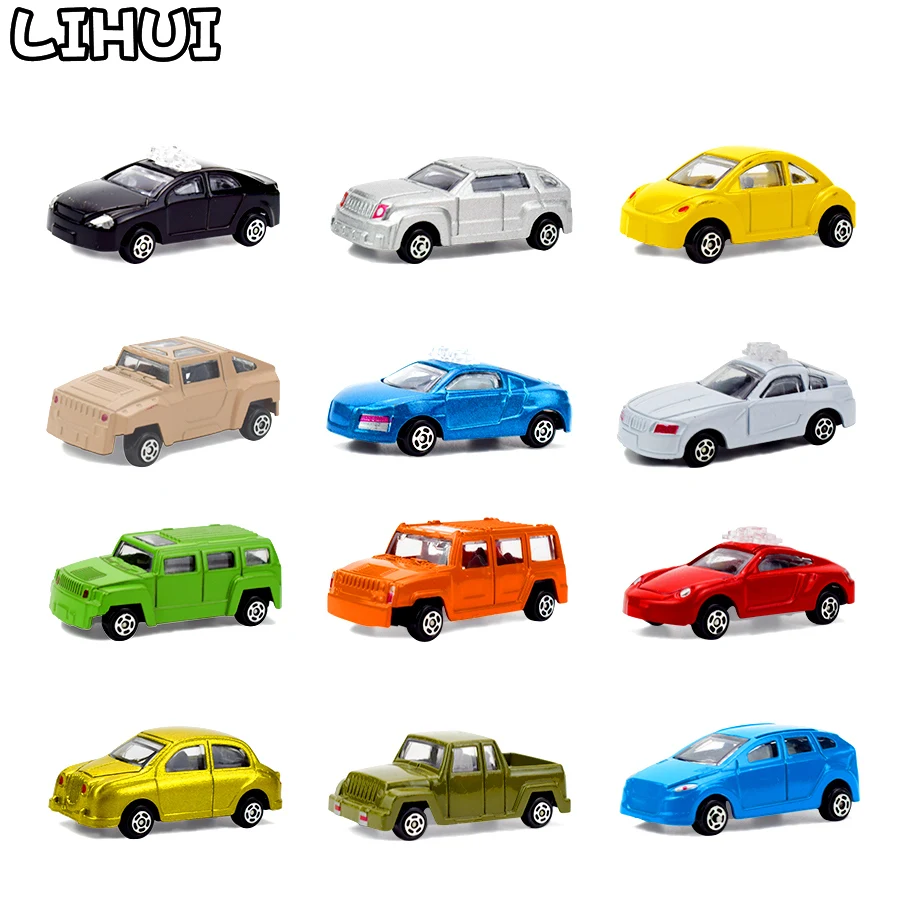 

12 PCS Mini Diecast Alloy Car Toys for Children DIY Model City Traffic Road Scene Slide Glide Car Vehicles Gifts for Kids Game