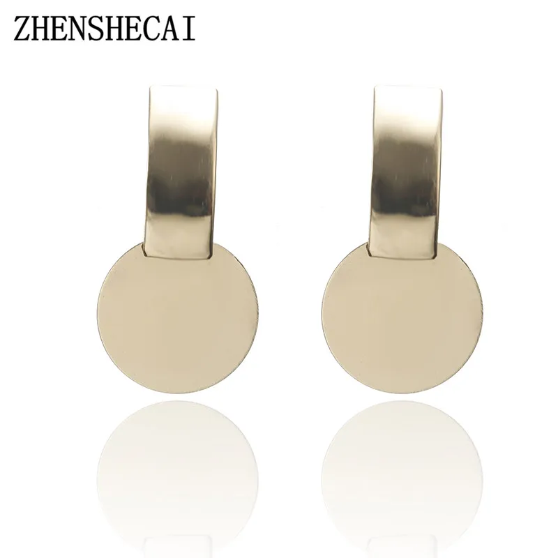 

2018 New Arrive Silver/Gold Color Round Earrings personality Hiphop Rock Simple For Women Accessories Jewelry hot popular