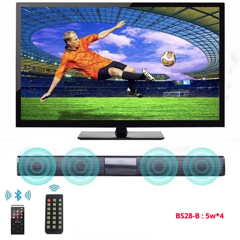 

20W Wireless Bluetooth Soundbar AUX Computer Speakers Stereo Sound Bar Music Player Boom Box with Remote Control caixa de som