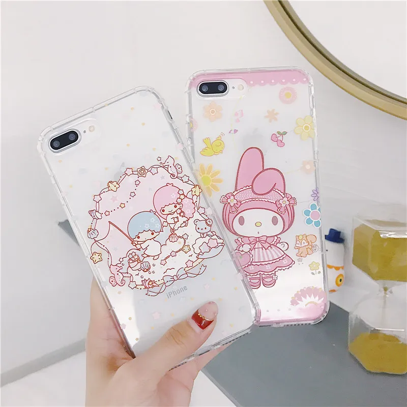 

Cute cartoon binary star Clear soft TPU Shockproof back cover cases for iphone 6 6s 7 8 plus X phone cases Coque
