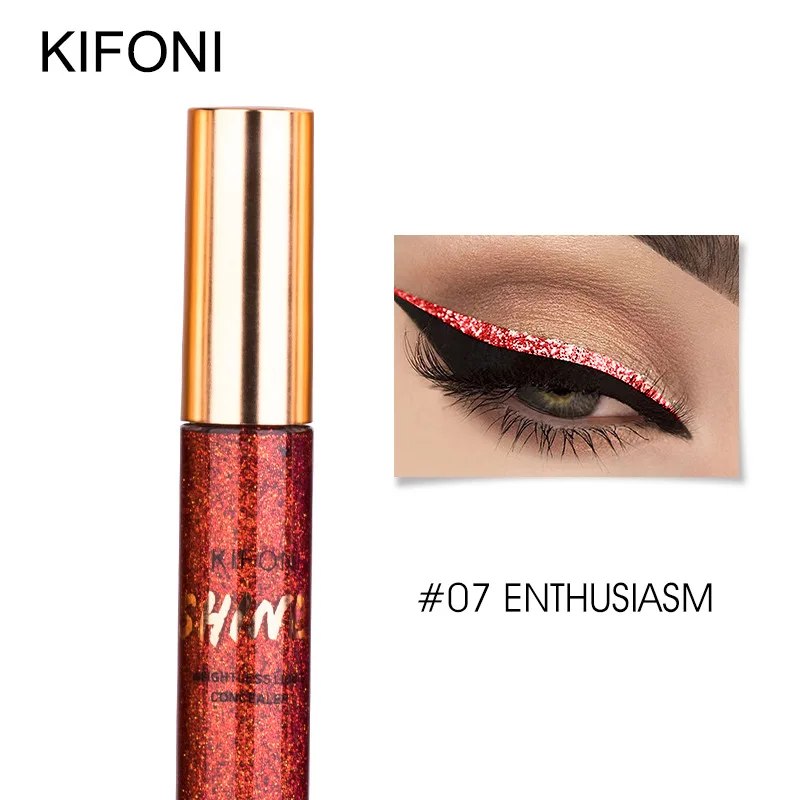 KIFONI Glitter Eyeliner Waterproof Makeup Eye Liner Pencils Long Lasting Shimmer White Blue Color Brand Liquid Eyeliner