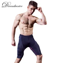 Мужские облегающие шорты для бега, высокие эластичные быстросохнущие компрессионные короткие брюки, спортивные тренировочные мужские узкие укороченные штаны