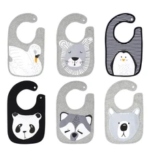Большие размеры; детские нагрудники с нашивками в виде животных; тканевые Слюнявчики с лисой; детские нагрудники с пандой; 6-36 м; bavaglini spuugdoekjes bavoir slabbetjes