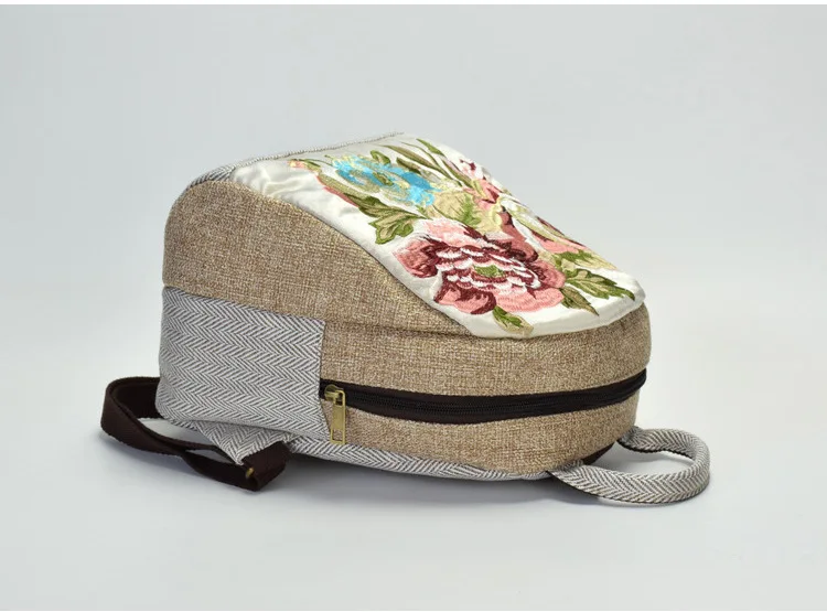 DICEVALM, студенческий стиль, вышитый льняной рюкзак, женский маленький цветок, школьные сумки для девочек-подростков, повседневные сумки на плечо