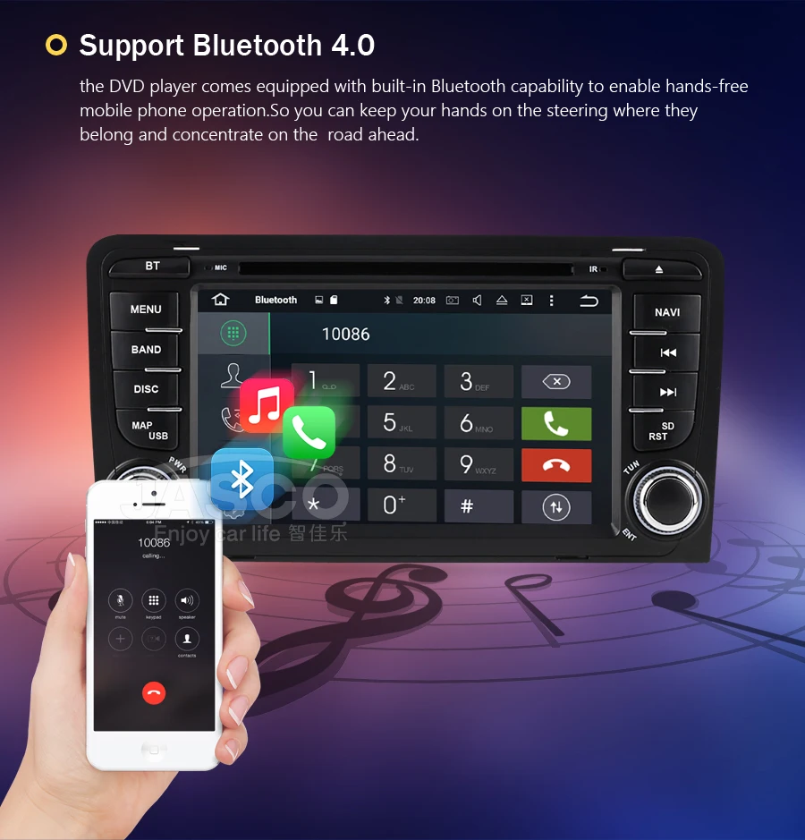 Perfect 4G RAM Android 9.0 Car DVD Stereo Multimedia Headunit For Audi/A3/S3  Auto Radio GPS Navigation Video Audio Support OBD2 DVR 8