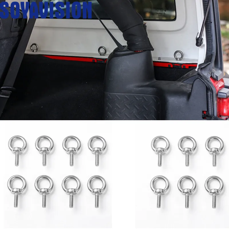 Metal Car Interior Decoration Protect Round Hole Head Car Roof Screws Nut for Jeep Wrangler JK JL 2007-2018 Car Styling_