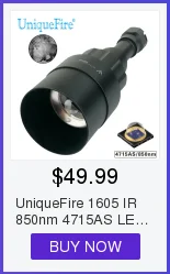 UniqueFire новые UF-1503 4715 S IR 850nm светодиодный фонарик Ночное видение T50 высокое качество лампы 3 режима зум регулируемый фонарик