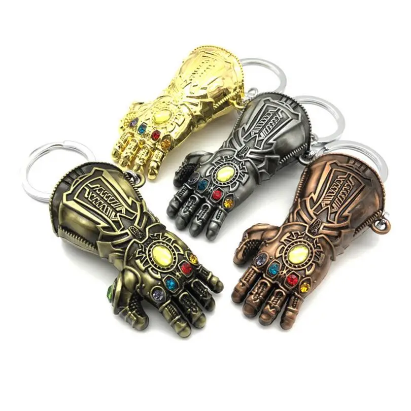 

2018 New Marvel Avengers Thanos Infinity Glove Gauntlet PUBG Hulk Keychain Anime Key Ring Chaveiro Key Chain Jewelry Porte Clef
