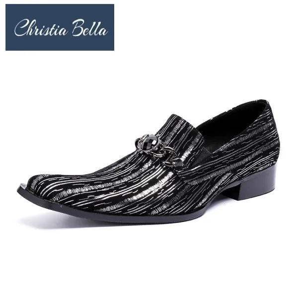 Christia Bella/итальянская мужская обувь; Мужские модельные туфли из натуральной кожи; Роскошные деловые туфли без застежки; Свадебная формальная обувь; Туфли-оксфорды для выпускного - Цвет: Серебристый
