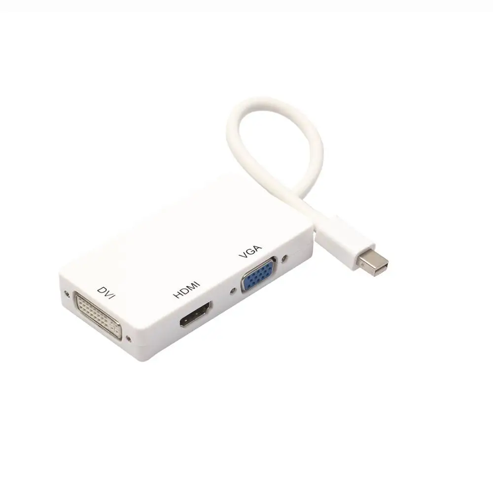 Mini Display Port MINI DP Male To HDMI DVI VGA Женский адаптер конвертер кабель 3 в 1 Thunderbolt для Apple MacBook