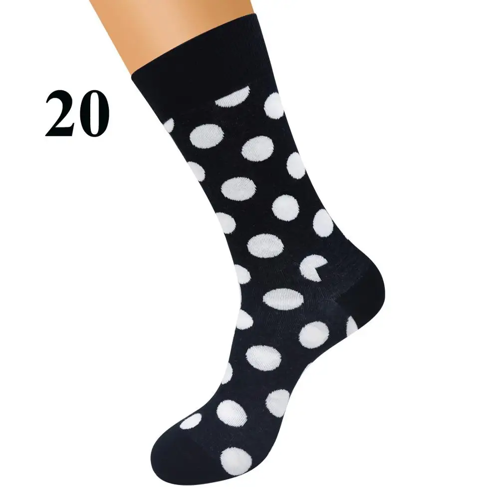C& Fung, брендовые счастливые мужские носки, носки в горошек, носки из чесаного хлопка для мужчин, 1 пара, распродажа, chaussette homme, носки - Цвет: 20